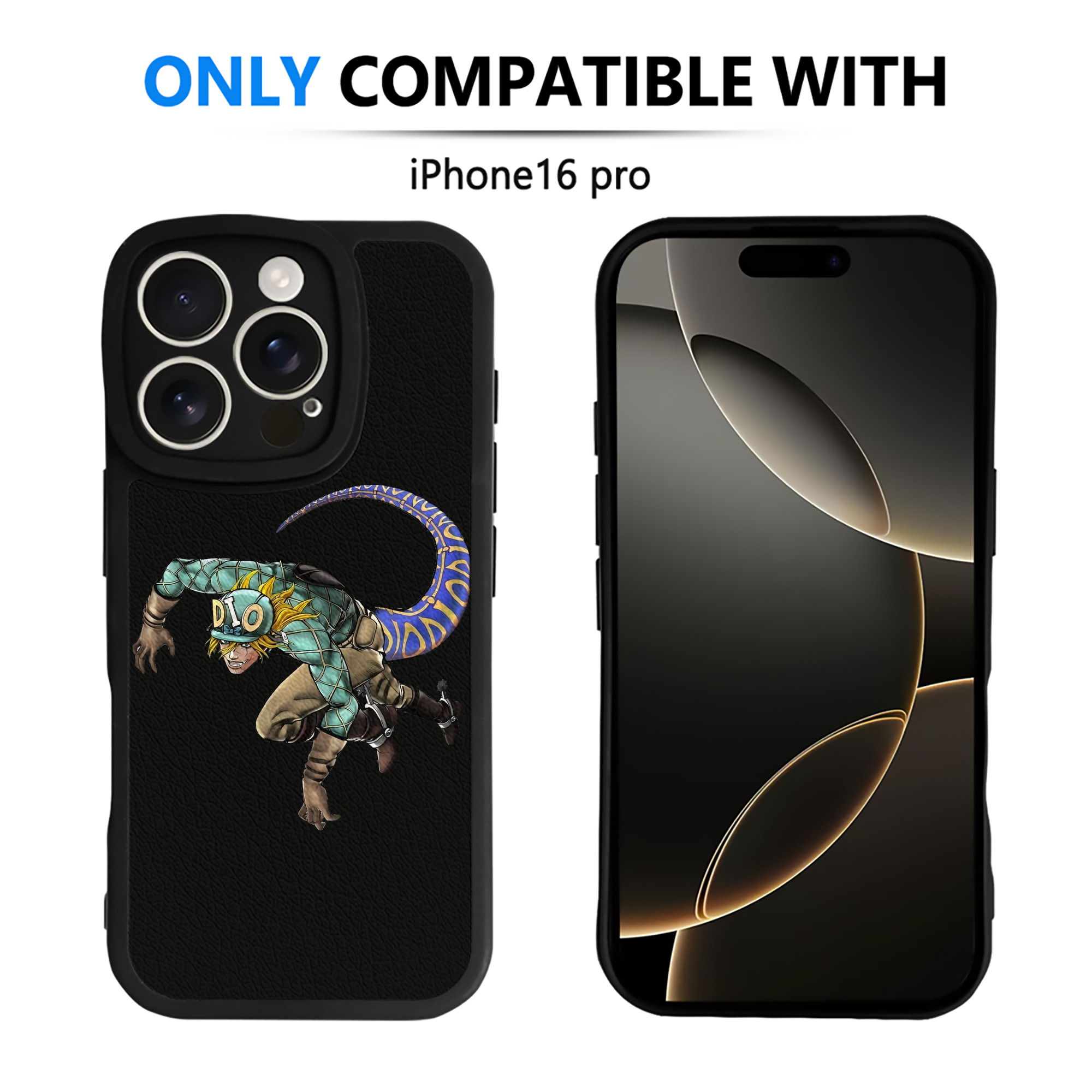 （画像用） ジョジョの奇妙な冒険 ディオ?ブランドー JoJo's Bizarre Adventure Dio Brando 【iPhone 16シリーズ対応】シリコンスマホケース（レザー調） 材質：シリコン